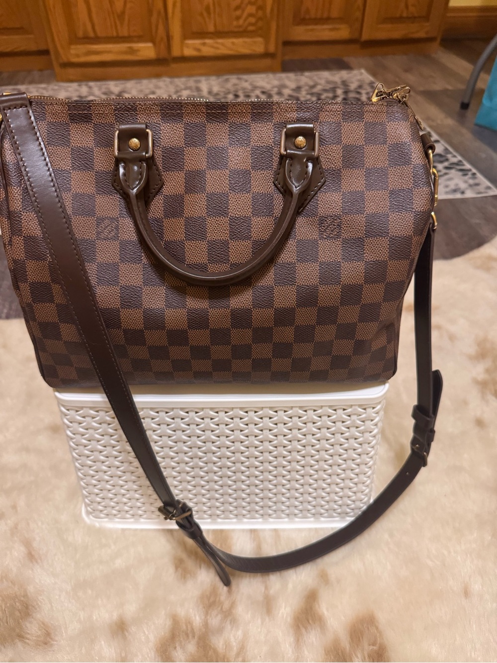 Authentic Louis Vuitton Speedy Bandoliere 30 Handbag with Adjustable Strap COA